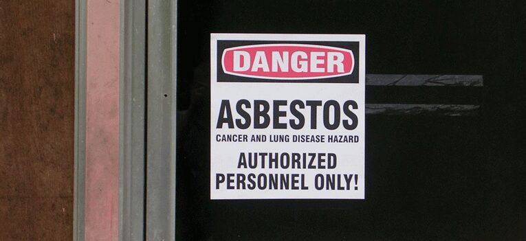 Asbestos warning sign