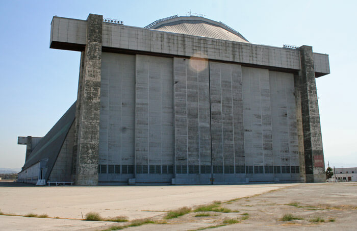 giant abandoned hanger in california